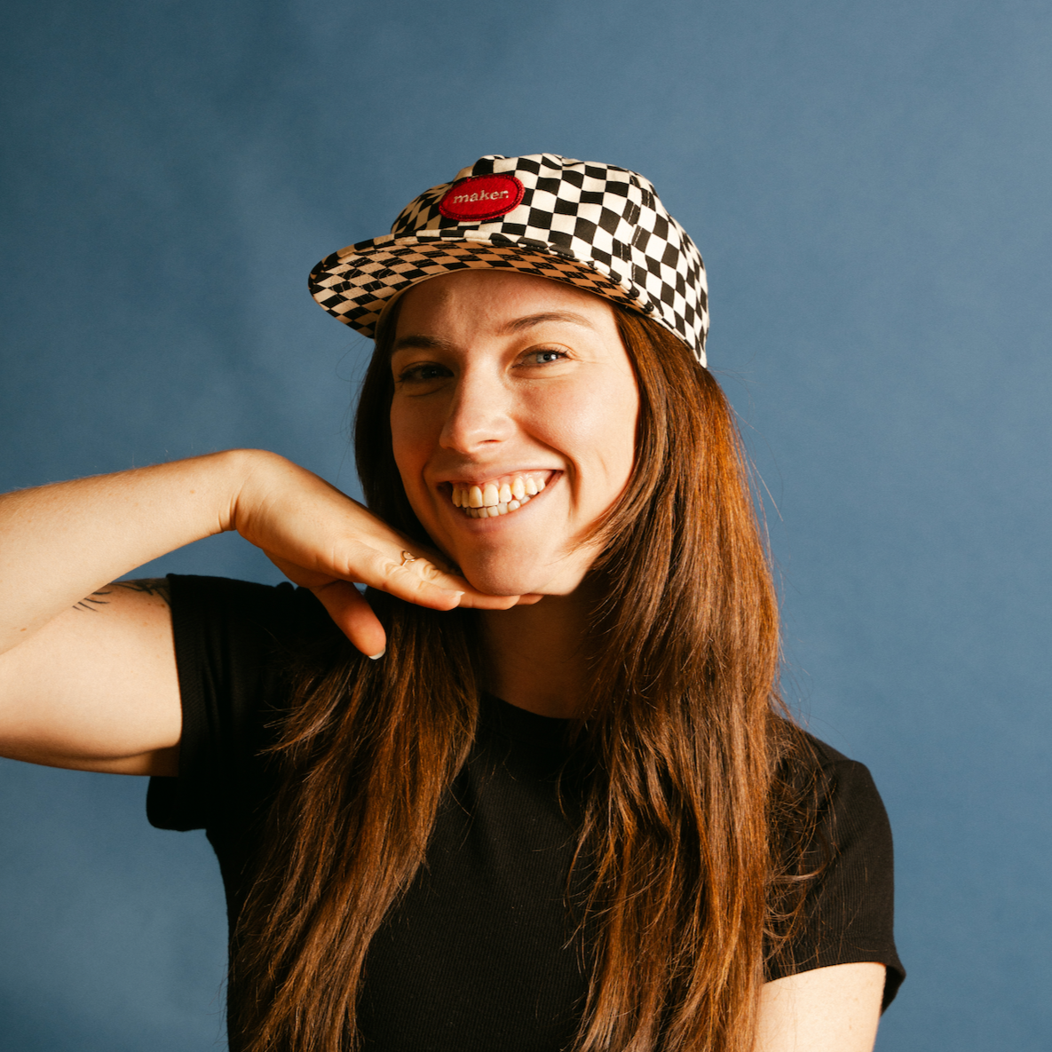 Check Make Cap - Black